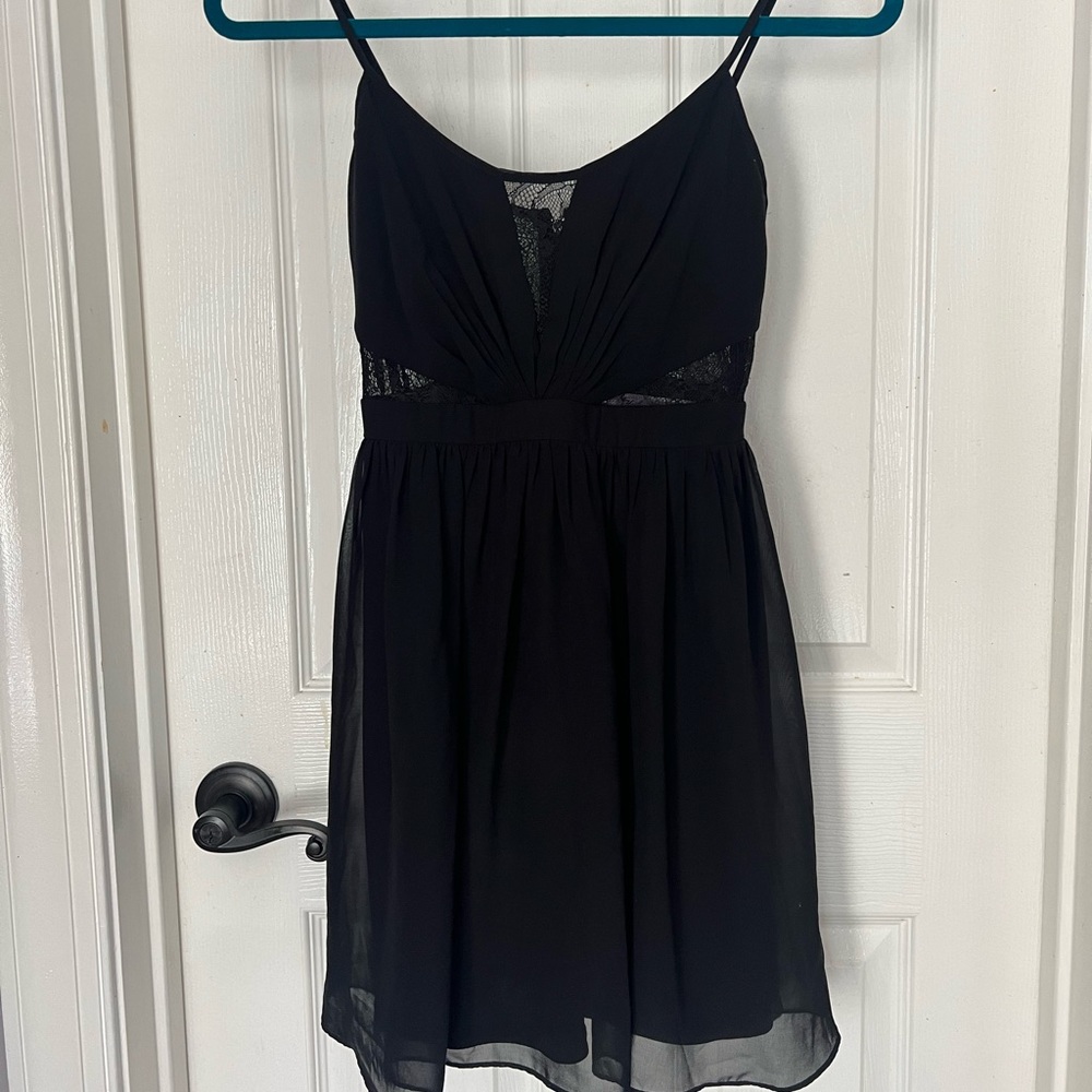 Juniors Short Lace Inset Dress